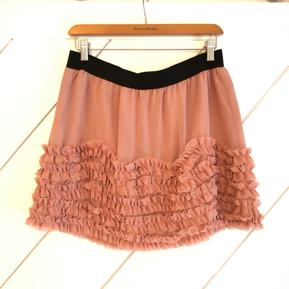 Super cute dusty pink tiered flowy skirt